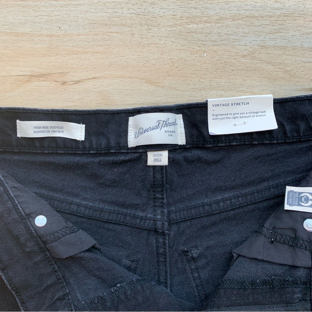 Universal Thread black high rise bootcut jeans size 0/25 Regular - Picture 3 of 8